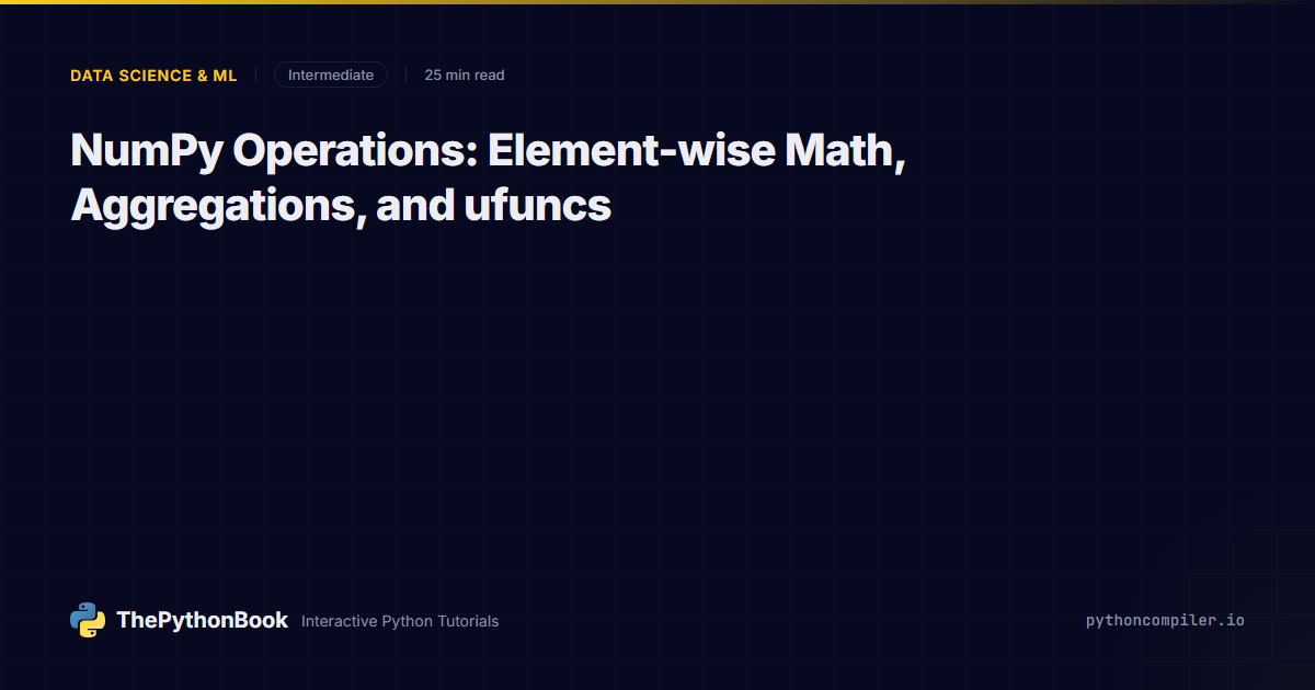 NumPy Operations: Element-wise Math, Aggregations, and ufuncs ...
