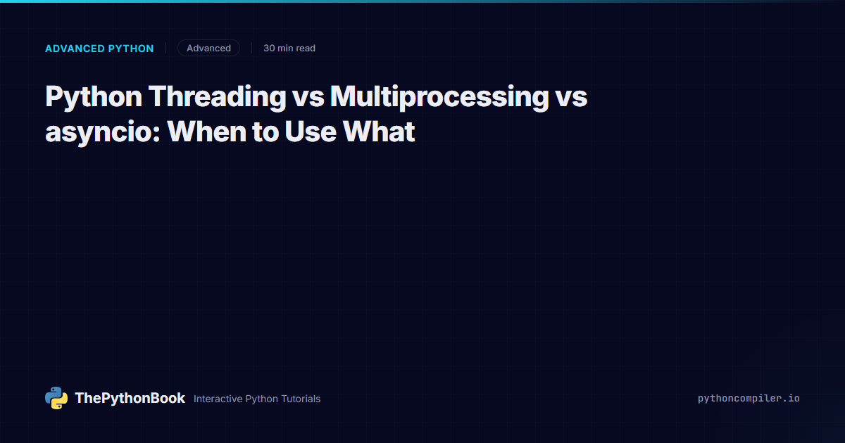Python Threading vs Multiprocessing vs asyncio: When to Use What ...
