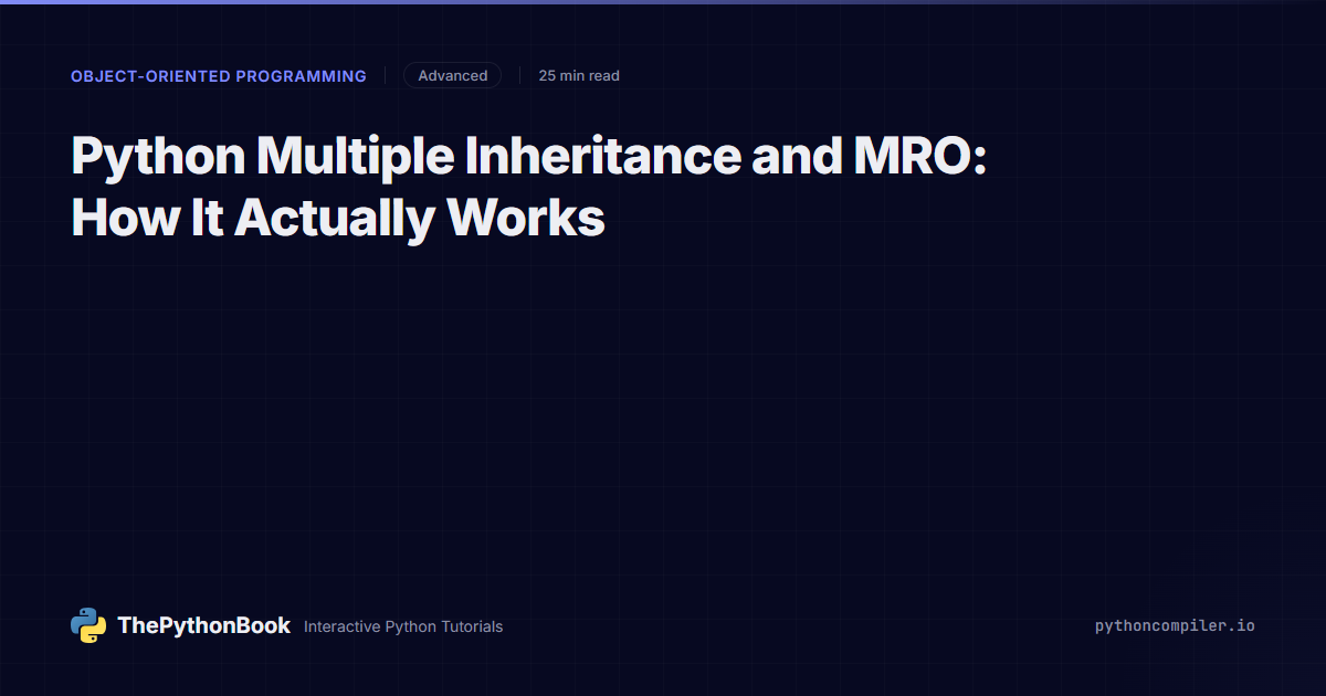 Python Multiple Inheritance and MRO: How It Actually Works | ThePythonBook