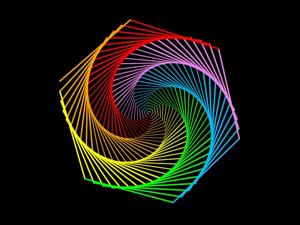 Colorful Spiral in Python Turtle