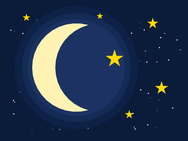 Moon and Stars in Python Turtle