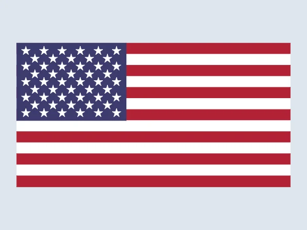 American Flag in Python Turtle: the finished drawing